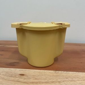VTG Tupperware Sugar Container Harvest Gold Bowl Double Flip Top Lid 577-9